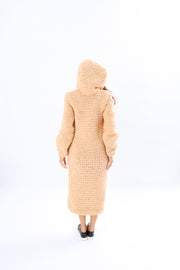 Chunky Wool  Sweater Dress with Hoodie and Turtleneck