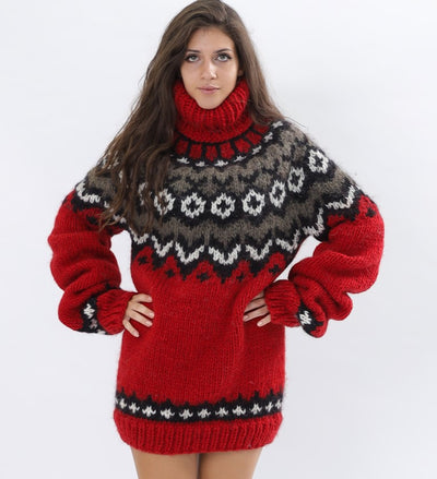 Red Wool Nordic Sweater 11_2