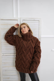 Brown Turtleneck wool sweater