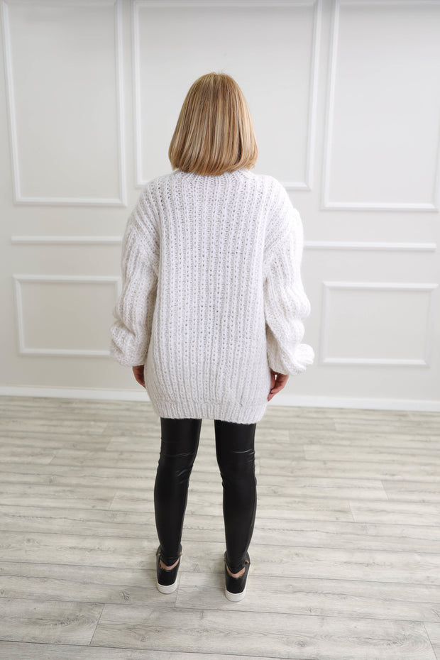 White turtleneck mohair sweater