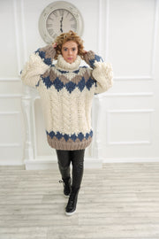 Chunky turtleneck wool sweater