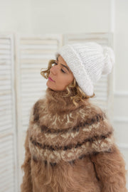 White handmade mohair hat