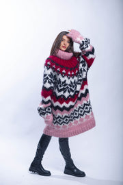 Fluffy Huge Icelandic Mohair Turtleneck Sweater Dress