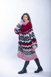 Fluffy Huge Icelandic Mohair Turtleneck Sweater Dress