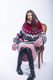 Fluffy Huge Icelandic Mohair Turtleneck Sweater Dress