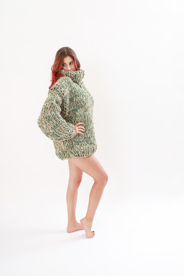 Melange Wool Long Sleevesa Sweater