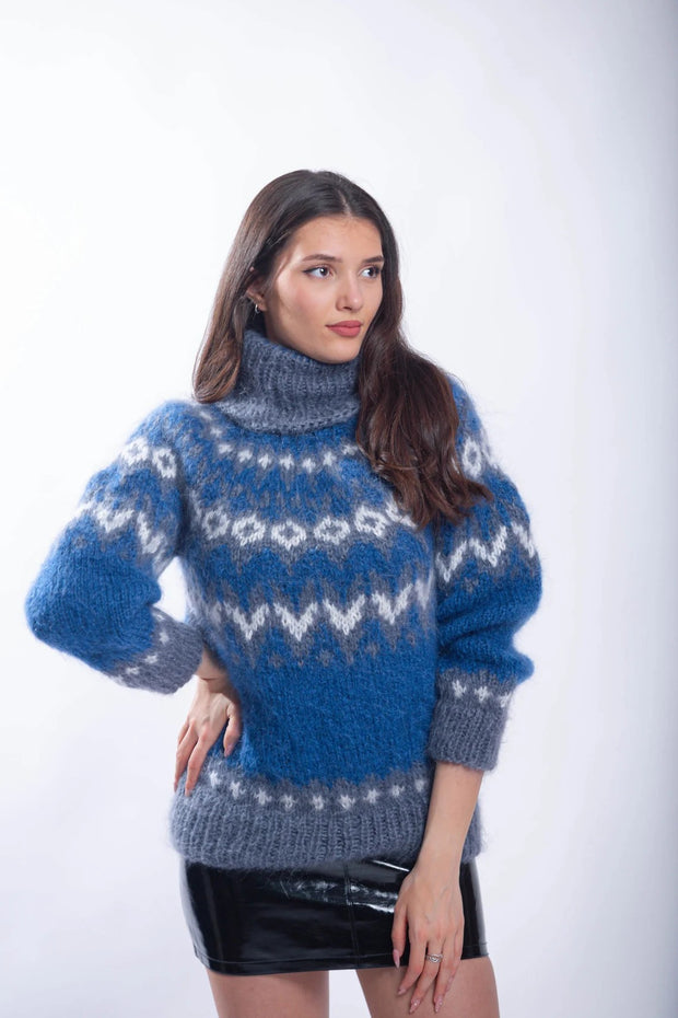 Blue Mohair Icelandic Sweater