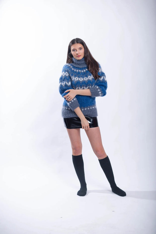 Blue Mohair Icelandic Sweater