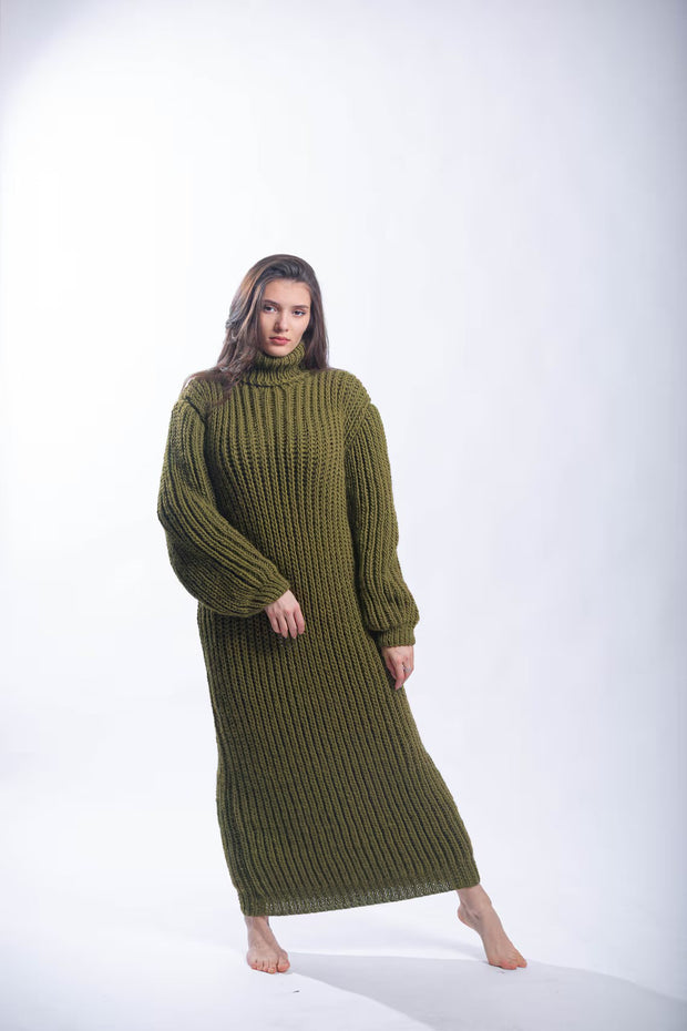 Giant Turtleneck Maxi Sweater Dress