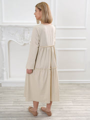 Long Sleeve Linen Dress with Pockets