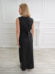 Organic Linen Maxi Dress with Belt