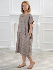 Loose linen dress with pockets