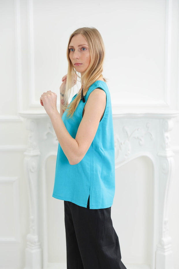 Loose linen tank top