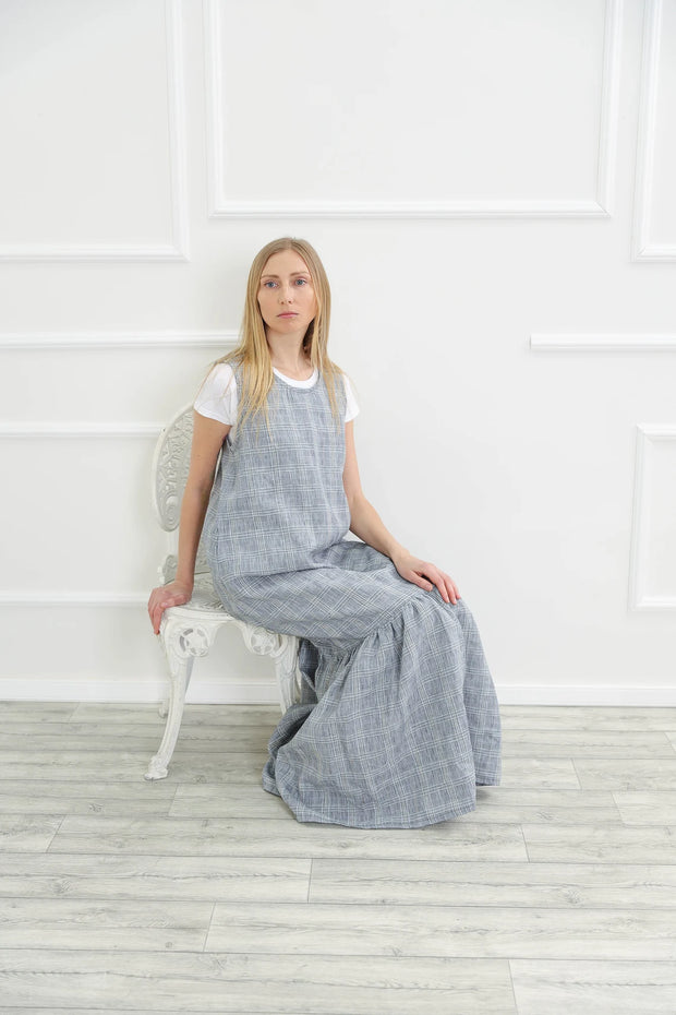 Long Linen Dress with Pockets