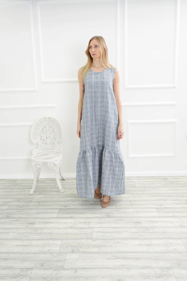 Long Linen Dress with Pockets