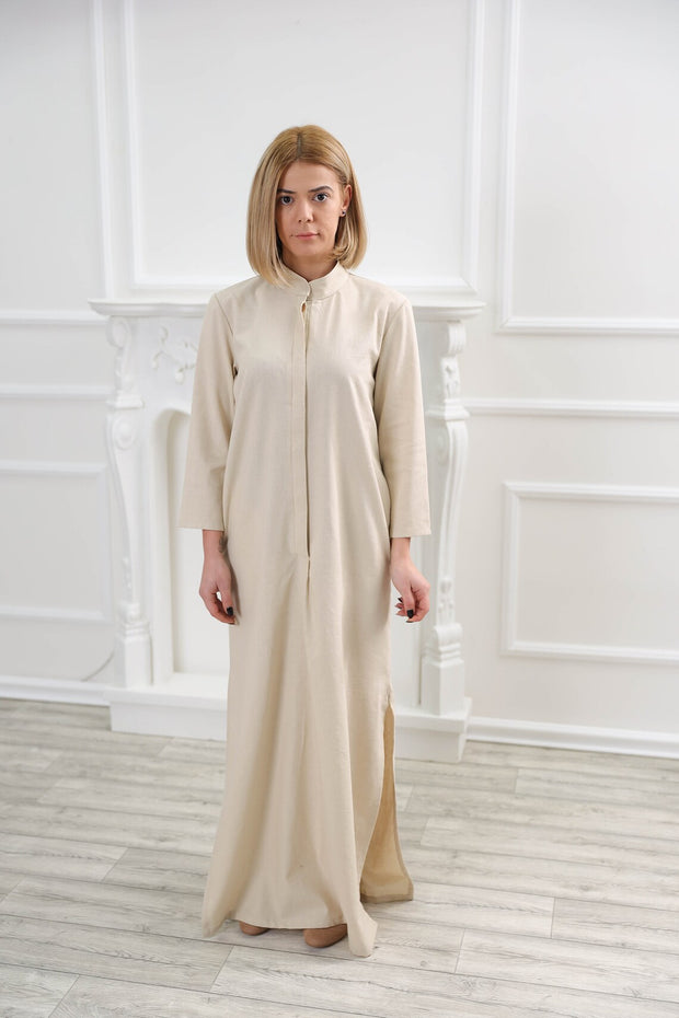 Long Linen Dress with Pockets