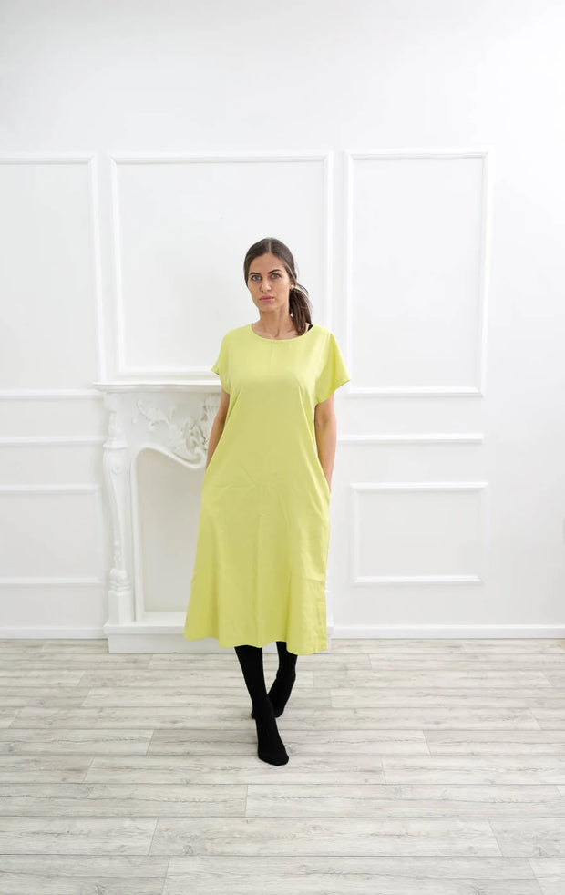 Organic Linen Dress with Pockets