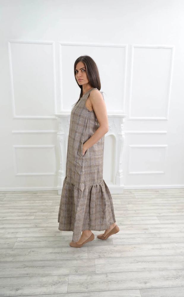 Long Linen Dress with Pockets