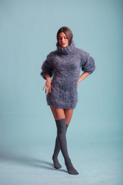 Fluffy Mohair Turtleneck Sweater