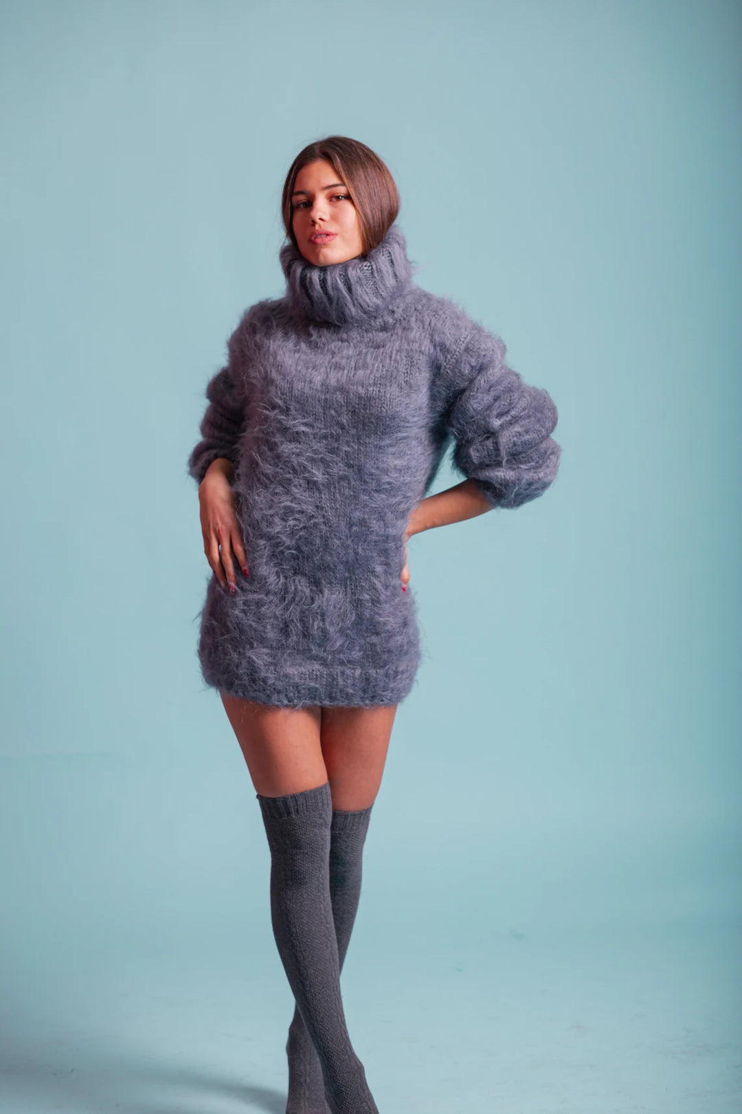 Fluffy Mohair Turtleneck Sweater – Molimarks