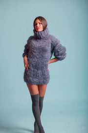 Fluffy Mohair Turtleneck Sweater