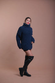 5 strand Mixed Mohair and Wool Turtleneck Sweater