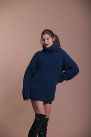 5 strand Mixed Mohair and Wool Turtleneck Sweater