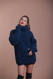 5 strand Mixed Mohair and Wool Turtleneck Sweater