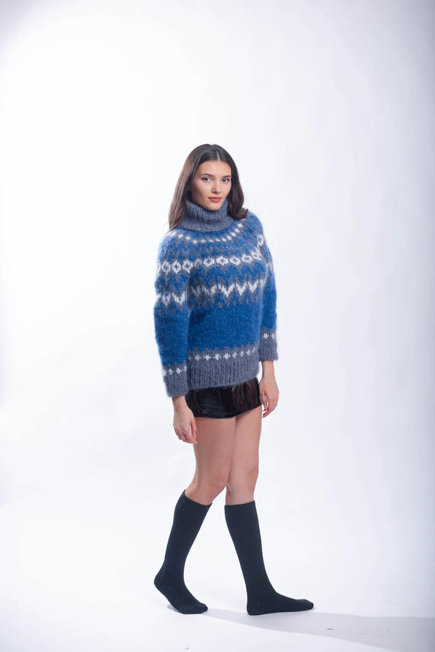 Blue Mohair Icelandic Sweater