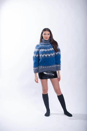 Blue Mohair Icelandic Sweater