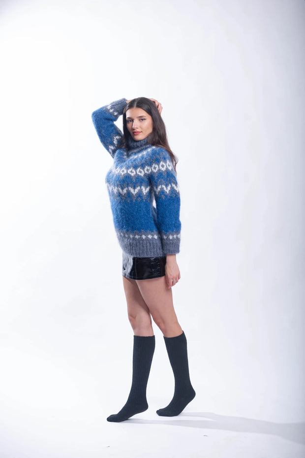 Blue Mohair Icelandic Sweater