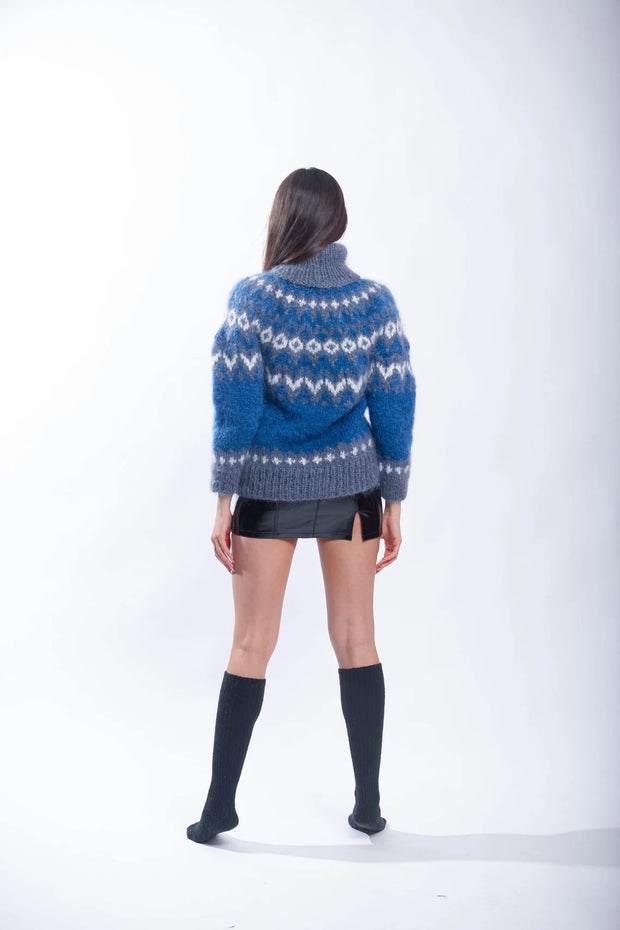 Blue Mohair Icelandic Sweater