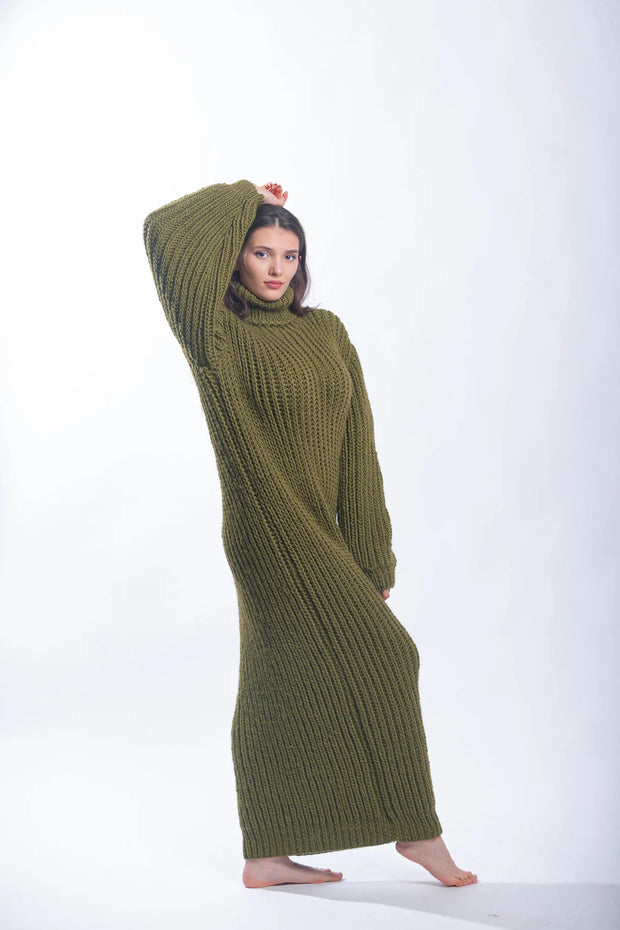 Giant Turtleneck Maxi Sweater Dress