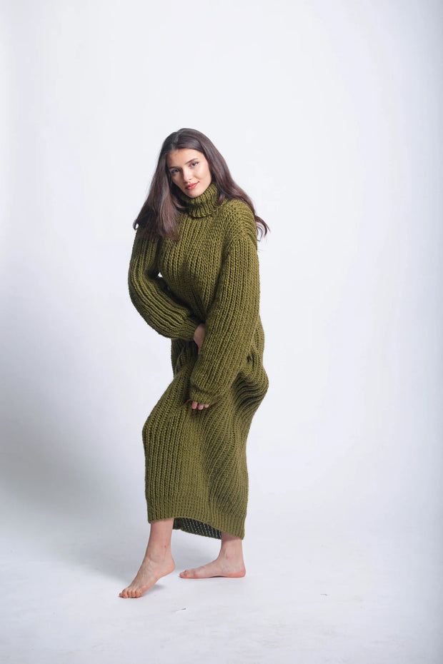 Giant Turtleneck Maxi Sweater Dress