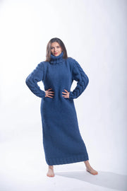 Maxi Wool Dress with Giant Turtleneck