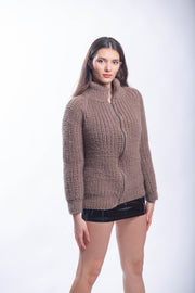 Handmade Zipper Wool Cardigan