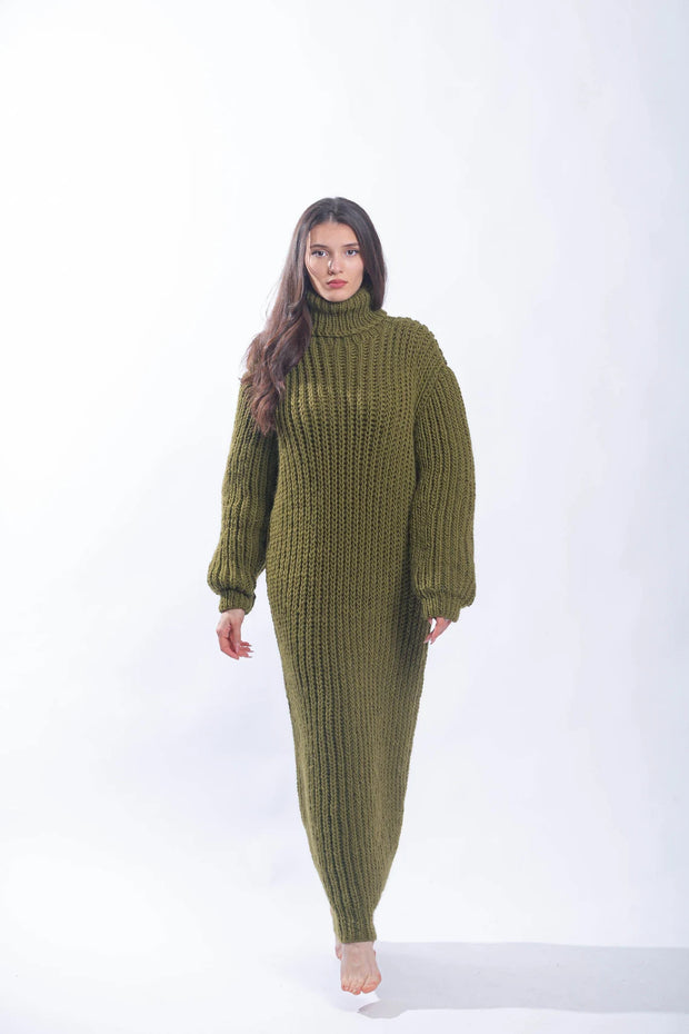 Giant Turtleneck Maxi Sweater Dress