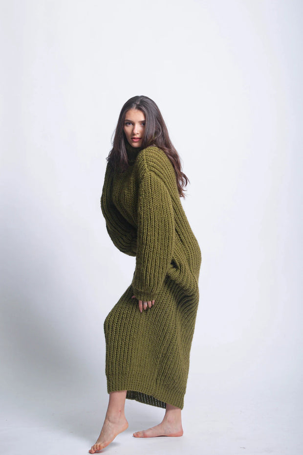 Giant Turtleneck Maxi Sweater Dress