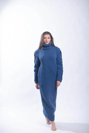 Maxi Wool Dress with Giant Turtleneck