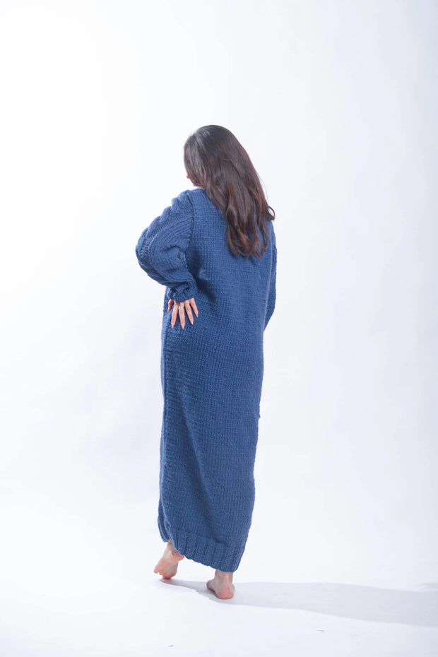 Maxi Wool Dress with Giant Turtleneck