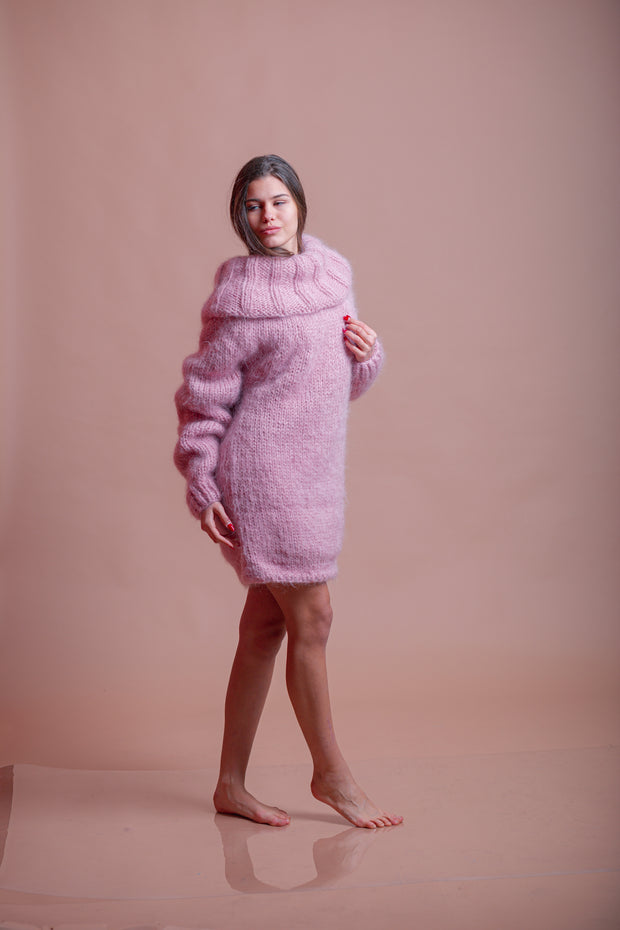 Pink Mohair Dress Sweater