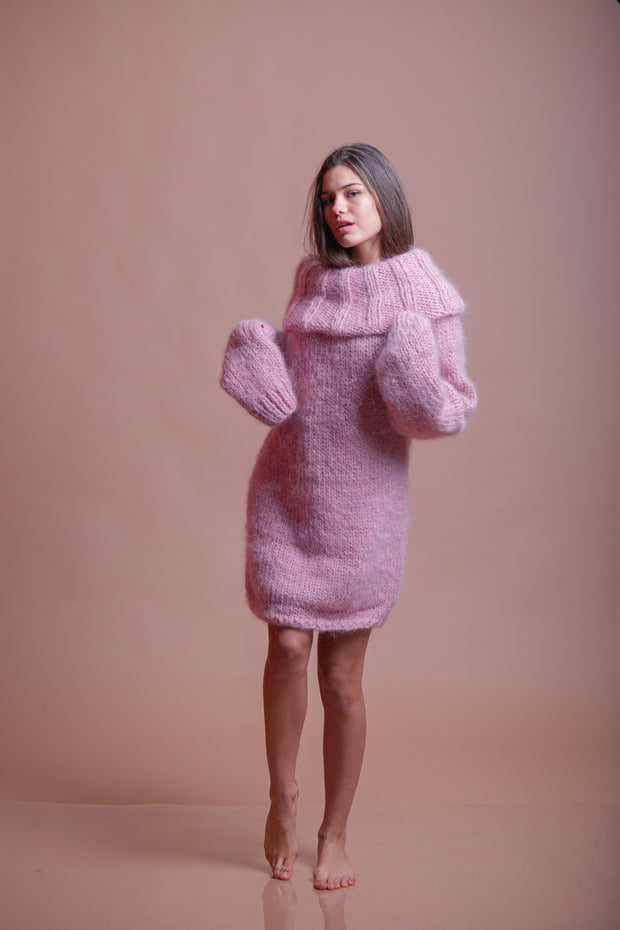 Pink Mohair Dress Sweater