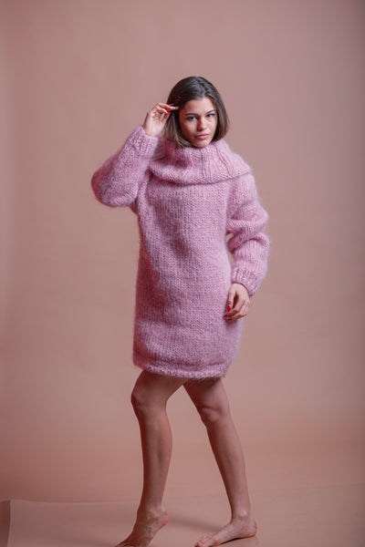 Pink Mohair Dress Sweater