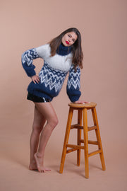 Beautiful Icelandic Blue Mohair Sweater