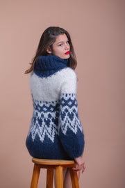 Beautiful Icelandic Blue Mohair Sweater