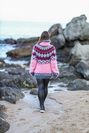 Pink Fluffy  Nordic Mohair Sweater