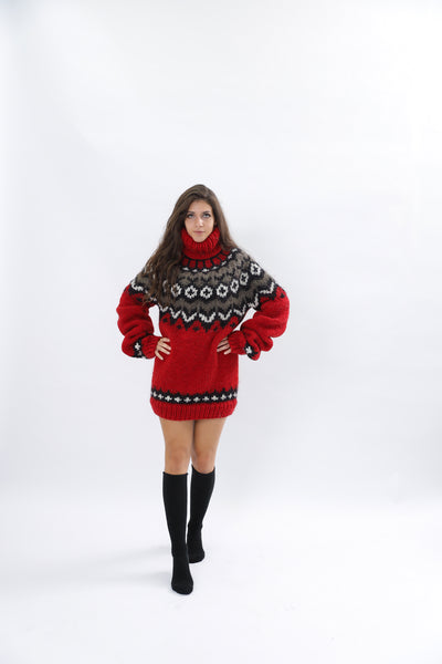 Red Wool Nordic Sweater 11_2