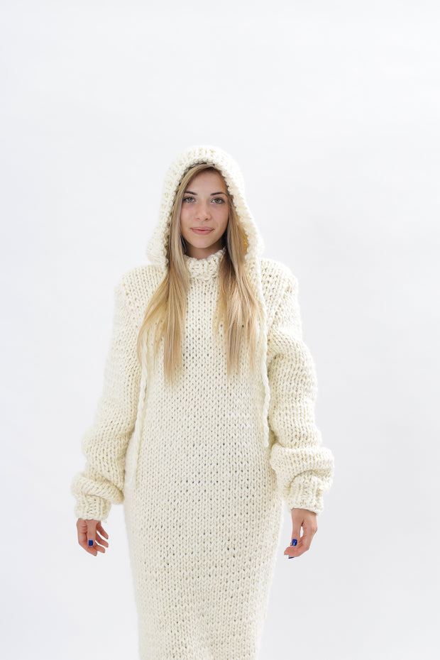 Hoodie wool dress