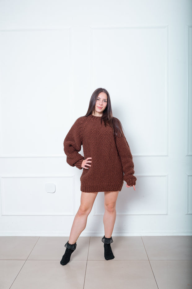 Hand knitted wool sweater