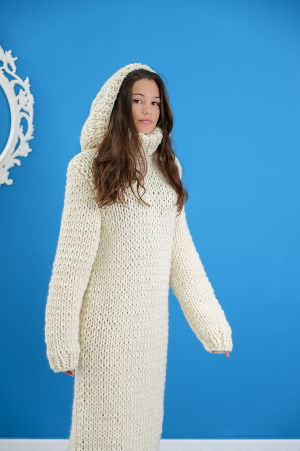 Hoodie wool dress